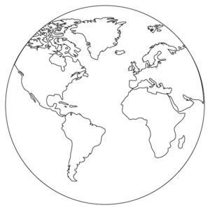 GLOBO TERRAQUEO PARA IMPRIMIR Y COLOREAR