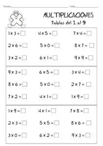 multiplicaciones de 1 cifra